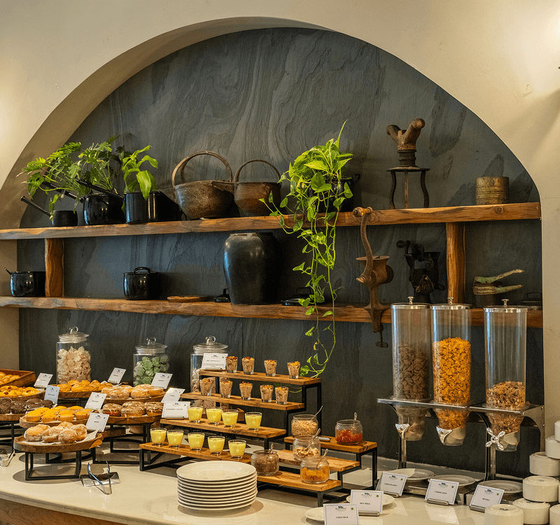 Riverbabble Restaurant at Blanket Riverside Resort, Munnar — riverside dining amid bamboo groves