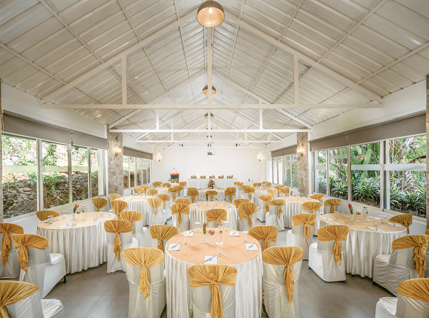 Banquet and conference hall at Blanket Riverside Resort, Munnar — riverside event venue