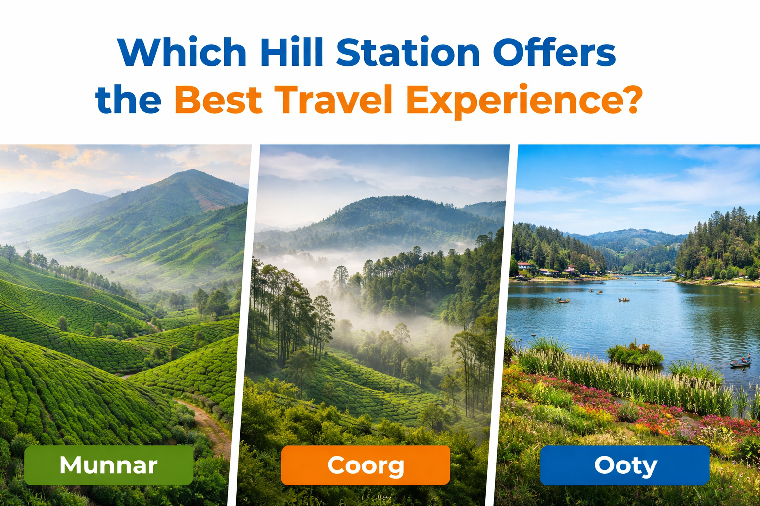 Munnar vs Ooty vs Coorg: Which Hill Station Offers the Best Travel Experience?
